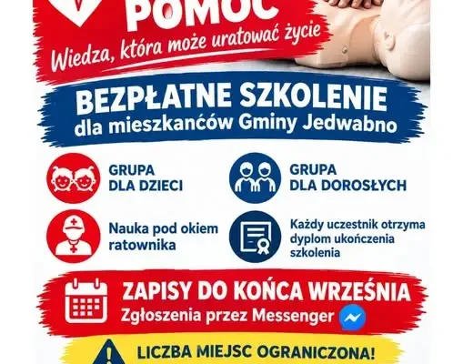 Bezpłatne szkolenie z pierwszej pomocy w Gminie Jedwabno – dla dzieci i dorosłych