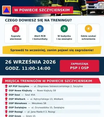 Trening reagowania na atak z powietrza w powiecie szczycieńskim – 26 września