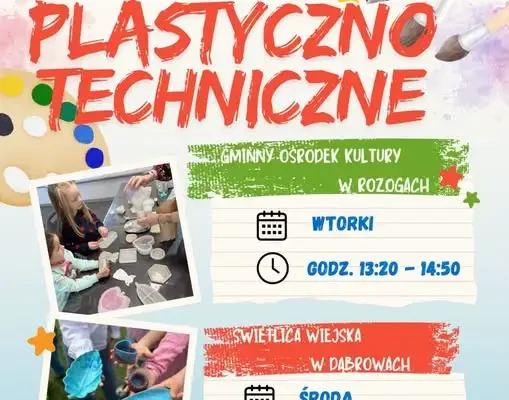 Zajęcia plastyczno-techniczne w Gminnym Ośrodku Kultury w Rozogach