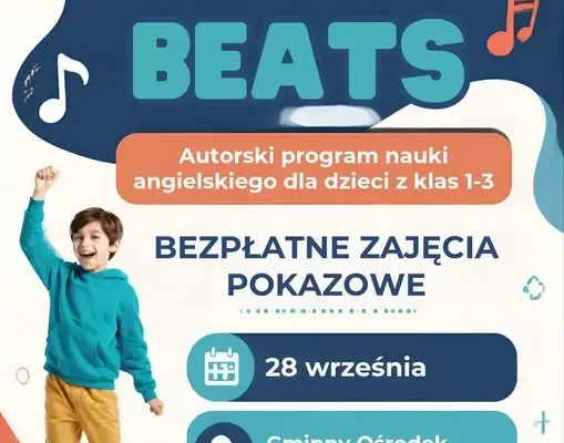 ENGLISH BEATS – nowe zajęcia z angielskiego w GOK Jedwabno. Pierwsze spotkanie bezpłatne