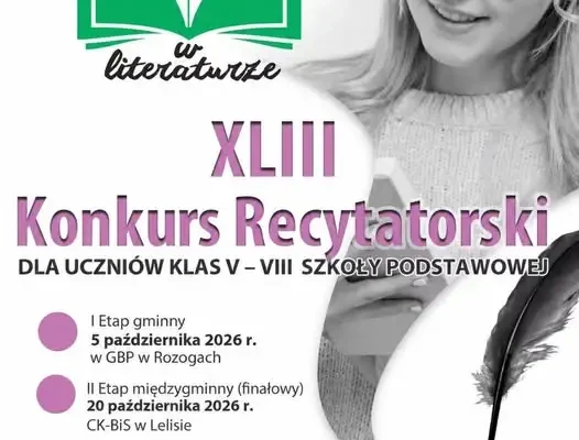 XLIII Konkurs Recytatorski „Kurpie Zielone w Literaturze” – zaproszenie dla uczniów klas V–VIII