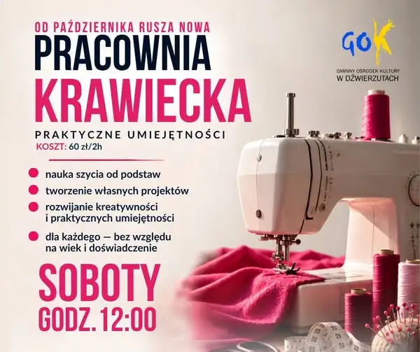 Nowa przygoda krawiecka w Gminnym Ośrodku Kultury w Dźwierzutach