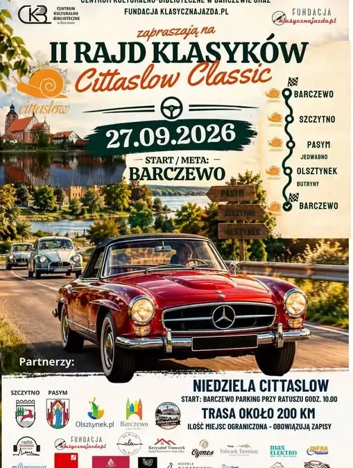 II Rajd Klasyków Cittaslow Classic przejedzie przez Pasym