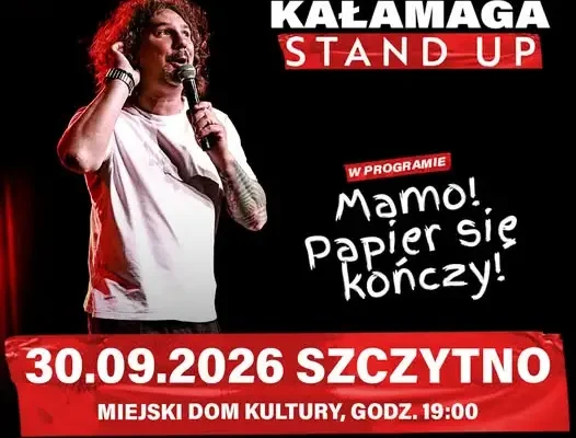 Mariusz Kałamaga wystąpi w Szczytnie z programem „Mamo! Papier się kończy!”