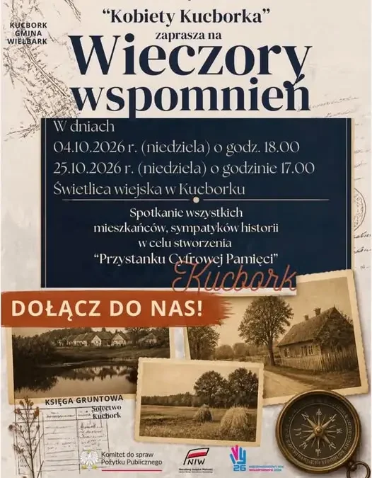 Wieczory wspomnień w Kucborku – mieszkańcy stworzą „Przystanek Pamięci”