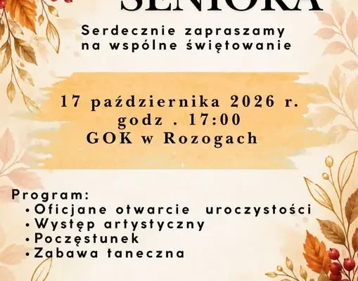 Dzień Seniora w Rozogach – zapisy trwają do 12 października