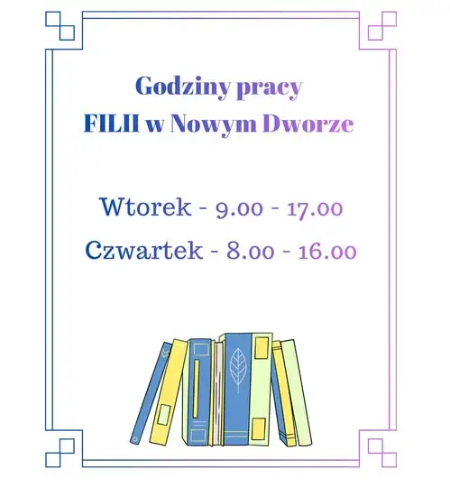 Filia biblioteki w Nowym Dworze wznawia działalność od 13 października