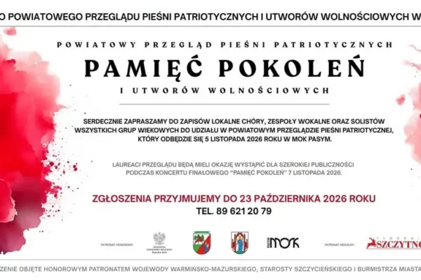 Powiatowy Przegląd Pieśni Patriotycznych w Pasymiu – zgłoszenia do 23 października