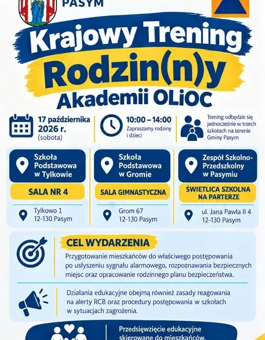Krajowy Trening Rodzin(n)y w Gminie Pasym – naucz się reagować na zagrożenia