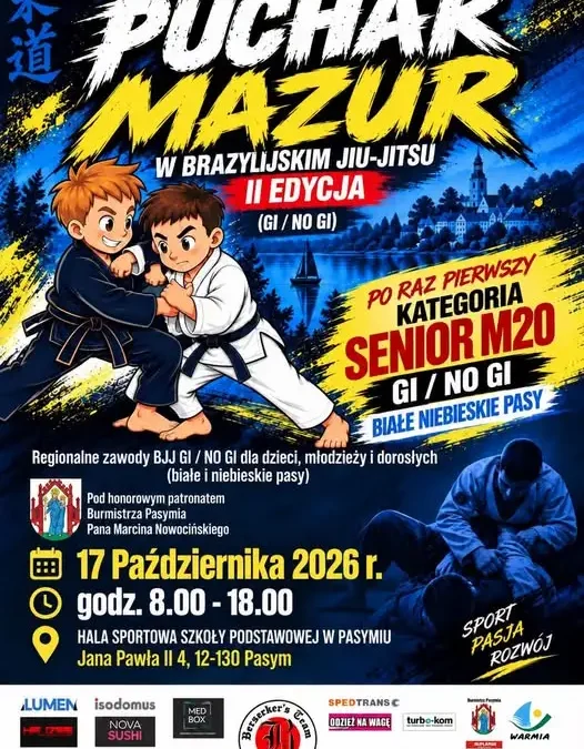II Puchar Mazur w Brazylijskim Jiu-Jitsu w Pasymiu – sportowe święto już w sobotę