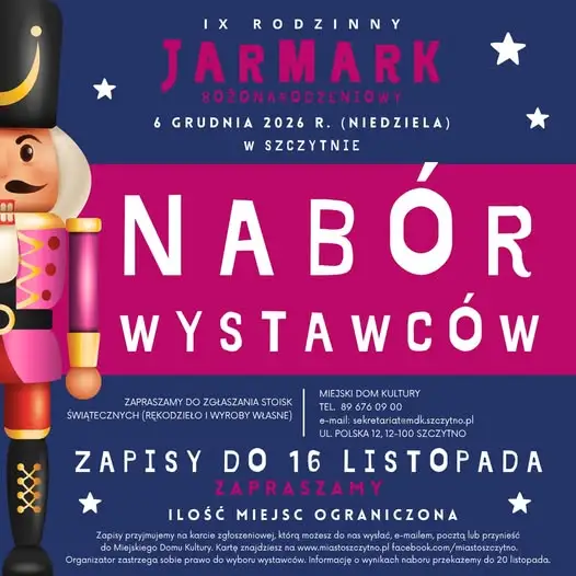 Szczytno szuka wystawców na IX Rodzinny Jarmark Bożonarodzeniowy