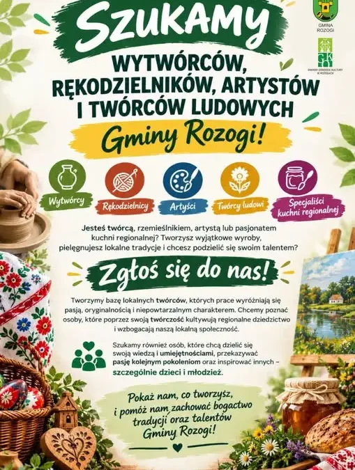 GOK Rozogi szuka lokalnych talentów: rękodzielników, artystów i twórców ludowych