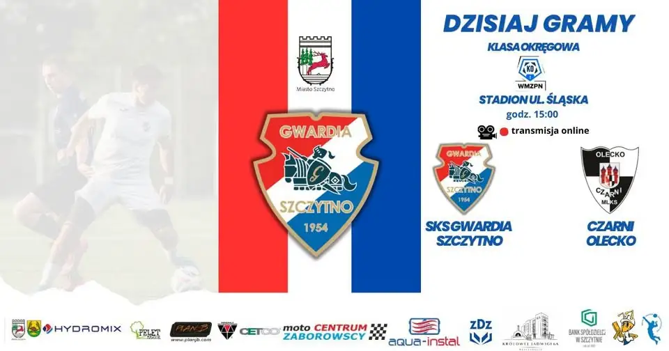 SKS Gwardia Szczytno kontra Czarni Olecko – dzisiejszy mecz o 15:00