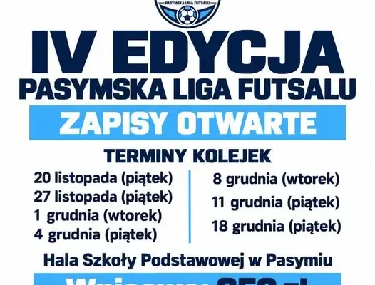 Pasymska Liga Futsalu: zostały dwa wolne miejsca dla drużyn