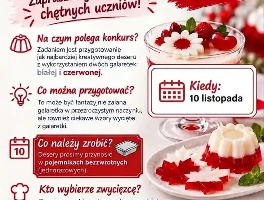 Konkurs kulinarny w szkole w Pasymiu: uczniowie stworzą desery z galaretek