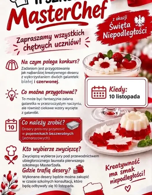 Konkurs kulinarny w szkole w Pasymiu: uczniowie stworzą desery z galaretek